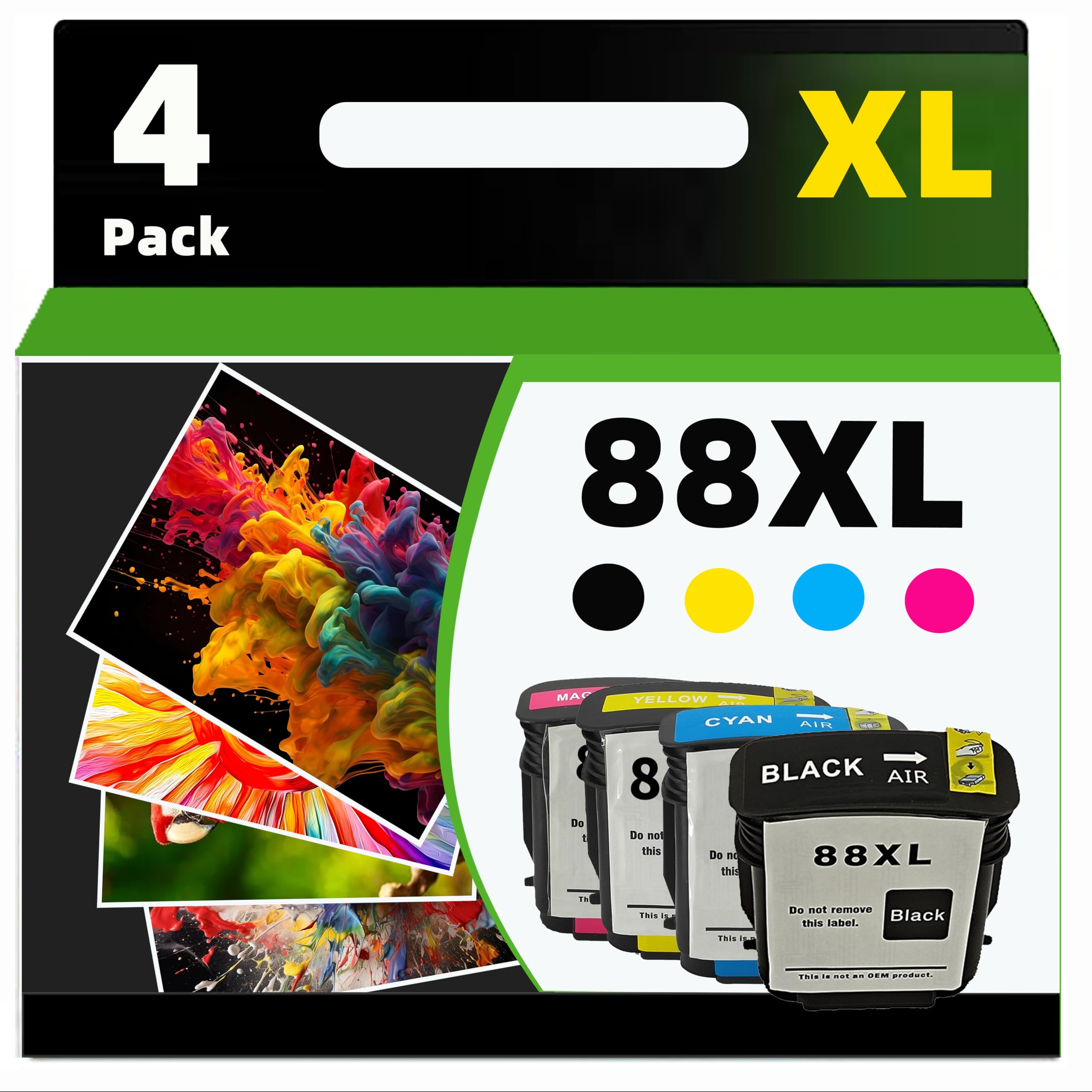 88XL 88 XL Compatible Ink Cartridge Replacement for HP 88 for HP OfficeJet Pro K5400 K5400dn K5400dtn K5400tn K5456DN K550 K550dtn K550dtwn K550XIDT K8600 K8600dn K8600dn L7000 L7480 L7500 Printers