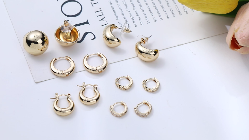Amazon.com: HILXURY 6 Pairs Gold Hoop Earrings for Women, 14K Gold