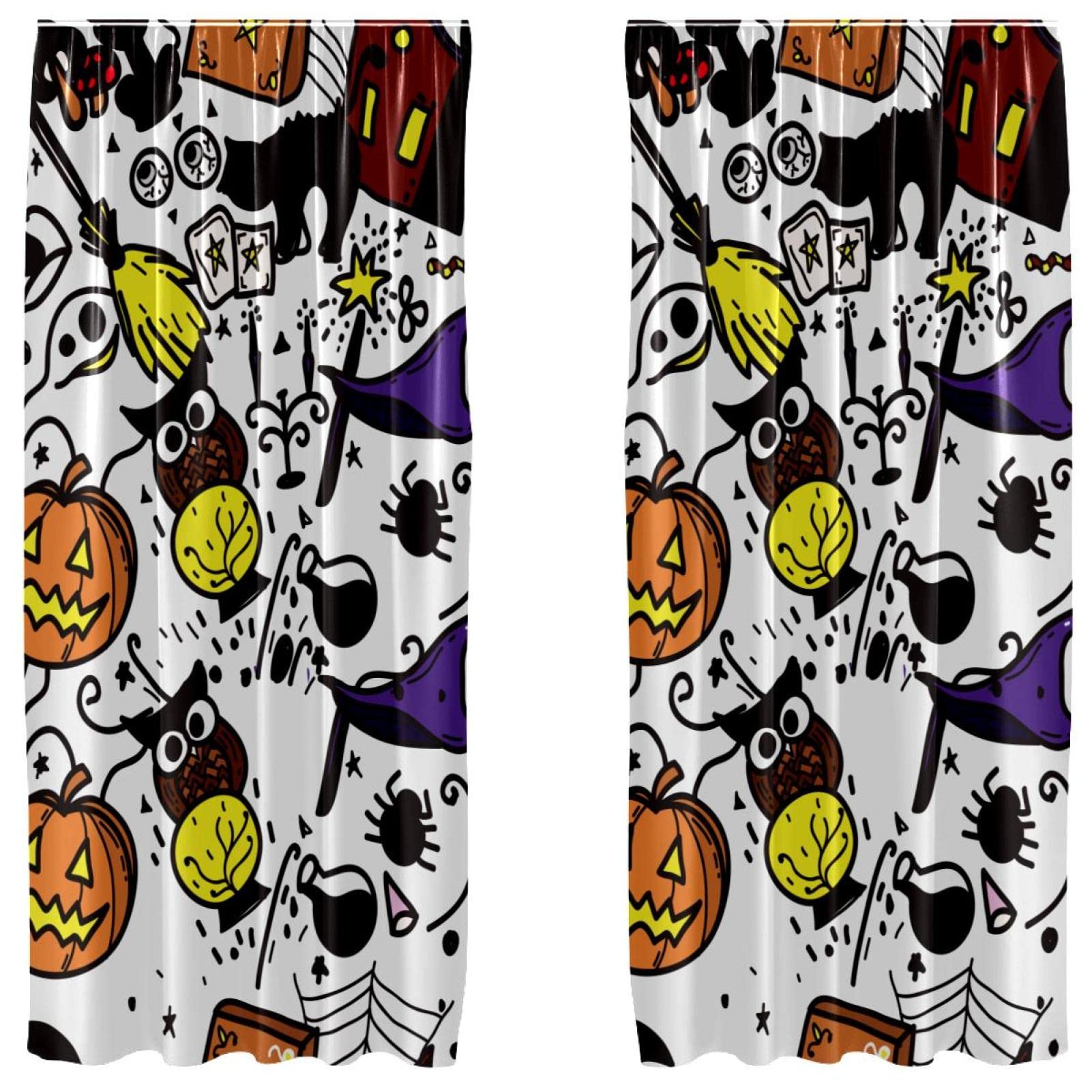 Paneles para decoración de dormitorio de 55 x 84 pulgadas estilo Halloween con calabaza