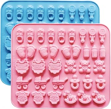 2 Pcs Baby Shower Chocolate Molds, Baby Silicone Molds for Chocolate Candy