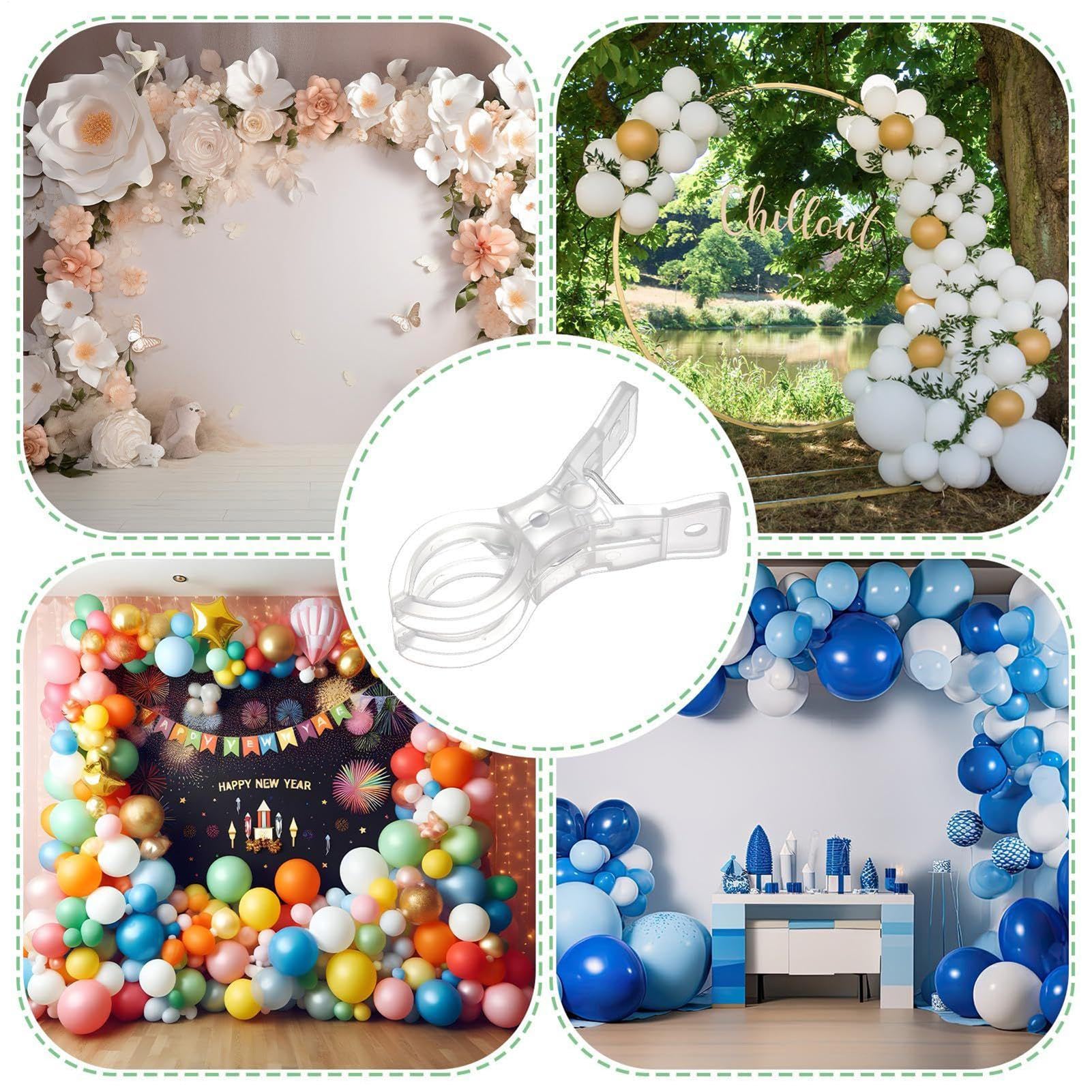 Clip per palloncini, clip di fondo, morsetti per arco per palloncini, 10 pezzi, per fotografia, fai da te, studio, matrimonio, compleanno, decorazione