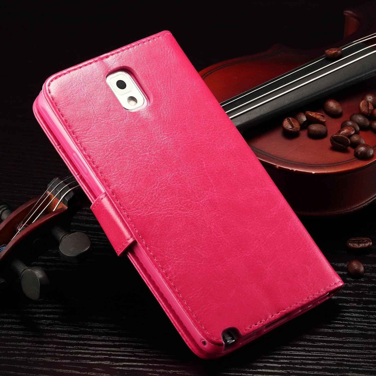 Joopapa Note 3 Case, Galaxy Note 3 Case, Galaxy Note 3 Luxury Fashion Pu Leather Magnet Wallet Flip Case Cover with Built-in Credit Card/ID Card Slots for Samsung Galaxy Note 3 N9000 (Pink)