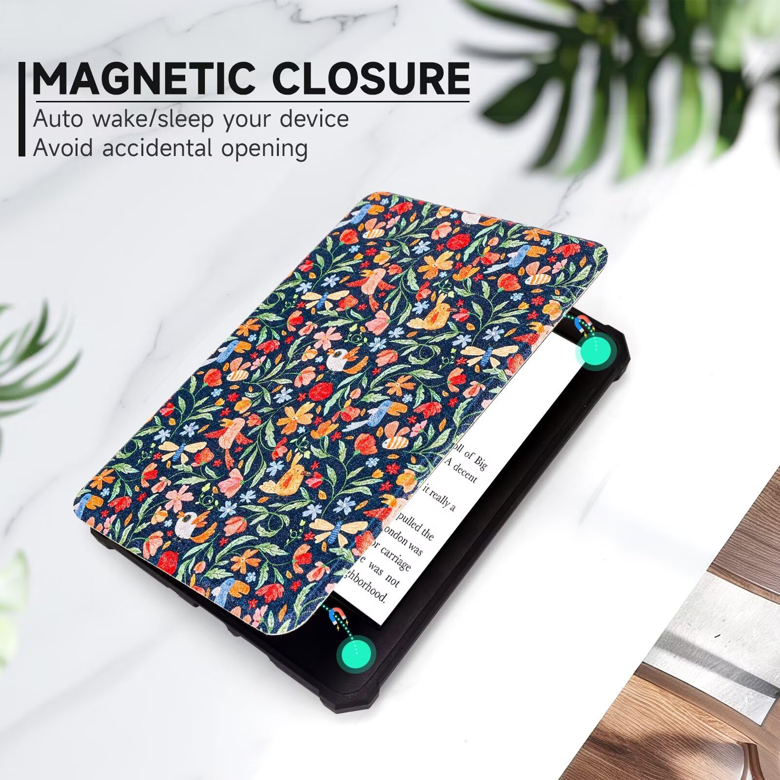 Fancity Custodia per Kindle Paperwhite 6" con Cinghia da Polso e Accensione/Spegnimento Automatico per 1/2/3 (2012-2016)
