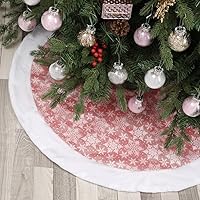 Vista 25 de Flash World Falda de Árbol de Navidad Grande de 36 Pulgadas, Alfombrilla de Cubierta Suave para Decoración de Navidad, Collar de Copo de Nieve