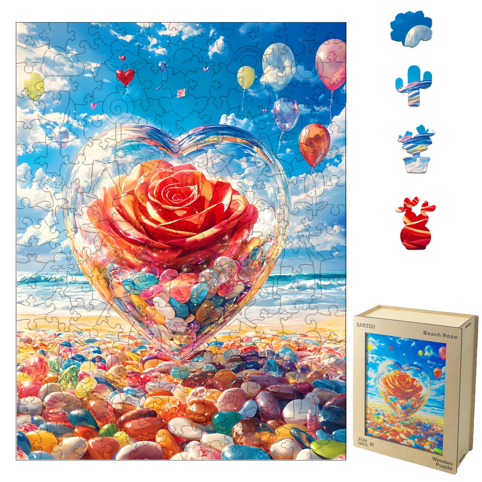 Wooden Succulent Puzzle - 200 Piece Jigsaw -8