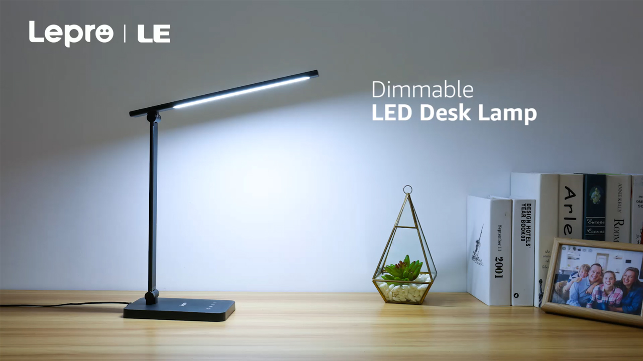 Image of Lepro LED Desk Lamp for Home Office, 9.5W 750LM Metal Touch Control Desk Light, 5 Color Modes 5 Brightness Level, Eye Caring Task Lamp For Reading, Sewing, Crafts, School Supplies, Puzzle Light, Black
