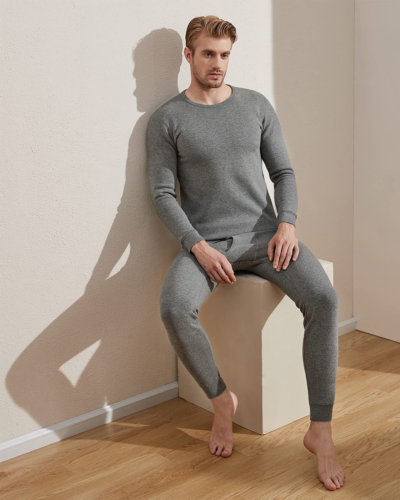LAPASA Uomo Completo Termico Ultra-Pesante Set Maglia a Maniche Lunghe e Pantaloni Fleece Freddo Estremo M63