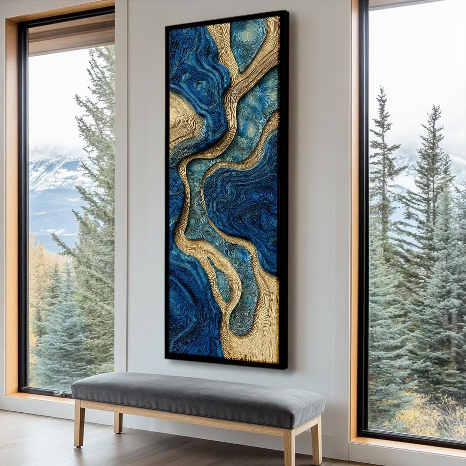 Affiches abstraites texturées paysage vertical toile 20x60cm - 8