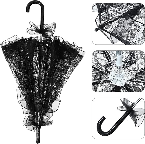 Miniatura 9 de ABOOFAN Sombrilla de encaje vintage para boda, sombrilla de encaje vintage, sombrilla de boda, sombrilla de novia, sombrilla de fotografía,