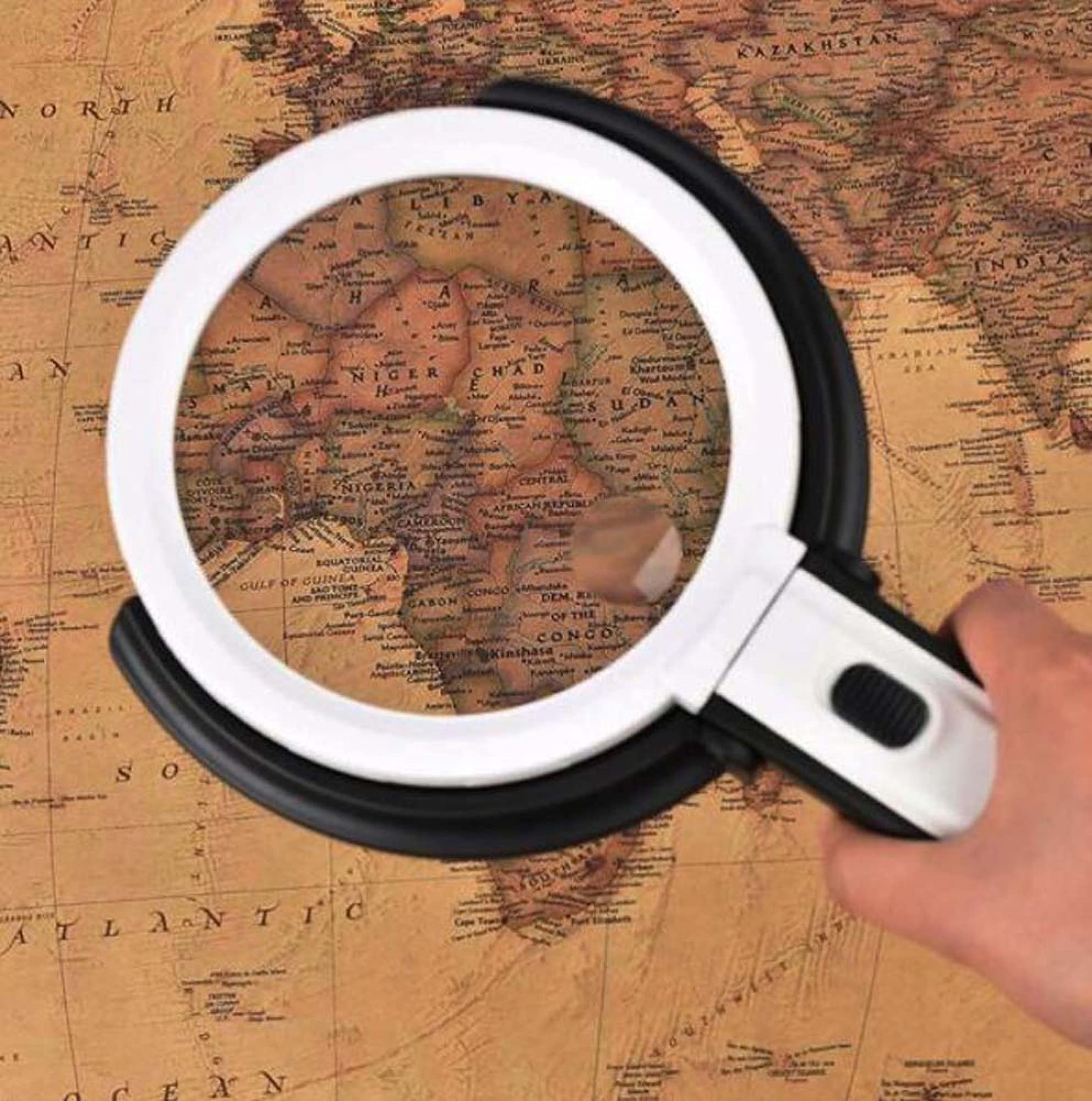Lente d'Ingrandimento Grande Obiettivo Zoom 5X 10x Nuova Lente d'Ingrandimento Portatile Leggera da 80 mm, Lente per Leggere Hobby Giornali Mappe Monete Artigianato a Maglia