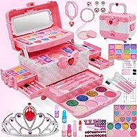Vista 8 de Kit de maquillaje para niños – Juguetes de maquillaje lavables no tóxicos, juego de maquillaje para niñas pequeñas, juguete para niños pequeños