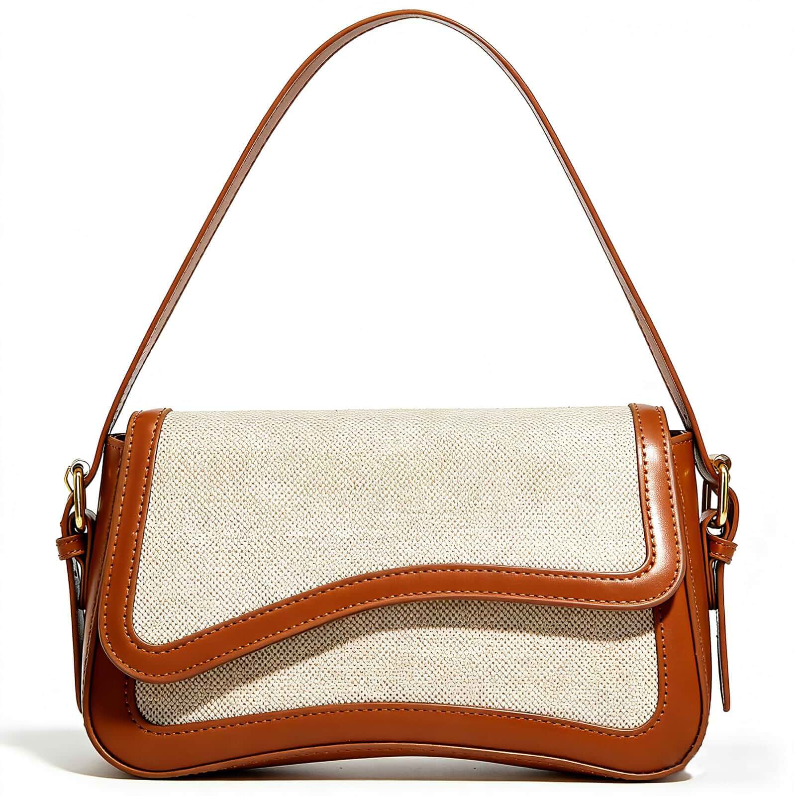 Amszke Shoulder Bag for Women Y2K Crossbody Purse PU Leather Underarm Handbag 2 Adjustable Strap for Daily Commute Travel