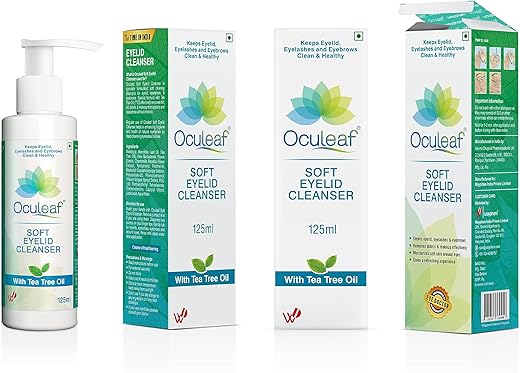 Waypham- Oculeaf Soft Eyelid Cleanser, Natural Tea Tree Oil – Aloe B Flower Extract, Tocopherol (Vit E) -Daily Eyelid, Eyelashes & Face Cleaning-125ml