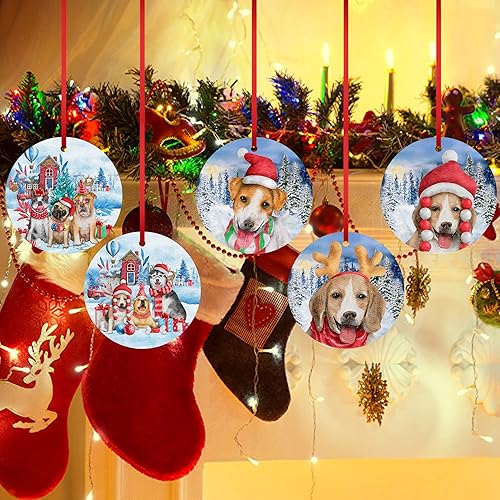 Miniatura 7 de Jack Russell Terrier - Adorno de Navidad para perro, adorno de Navidad para árbol de Navidad, adorno colgante para cachorro, adorno de cerámica,