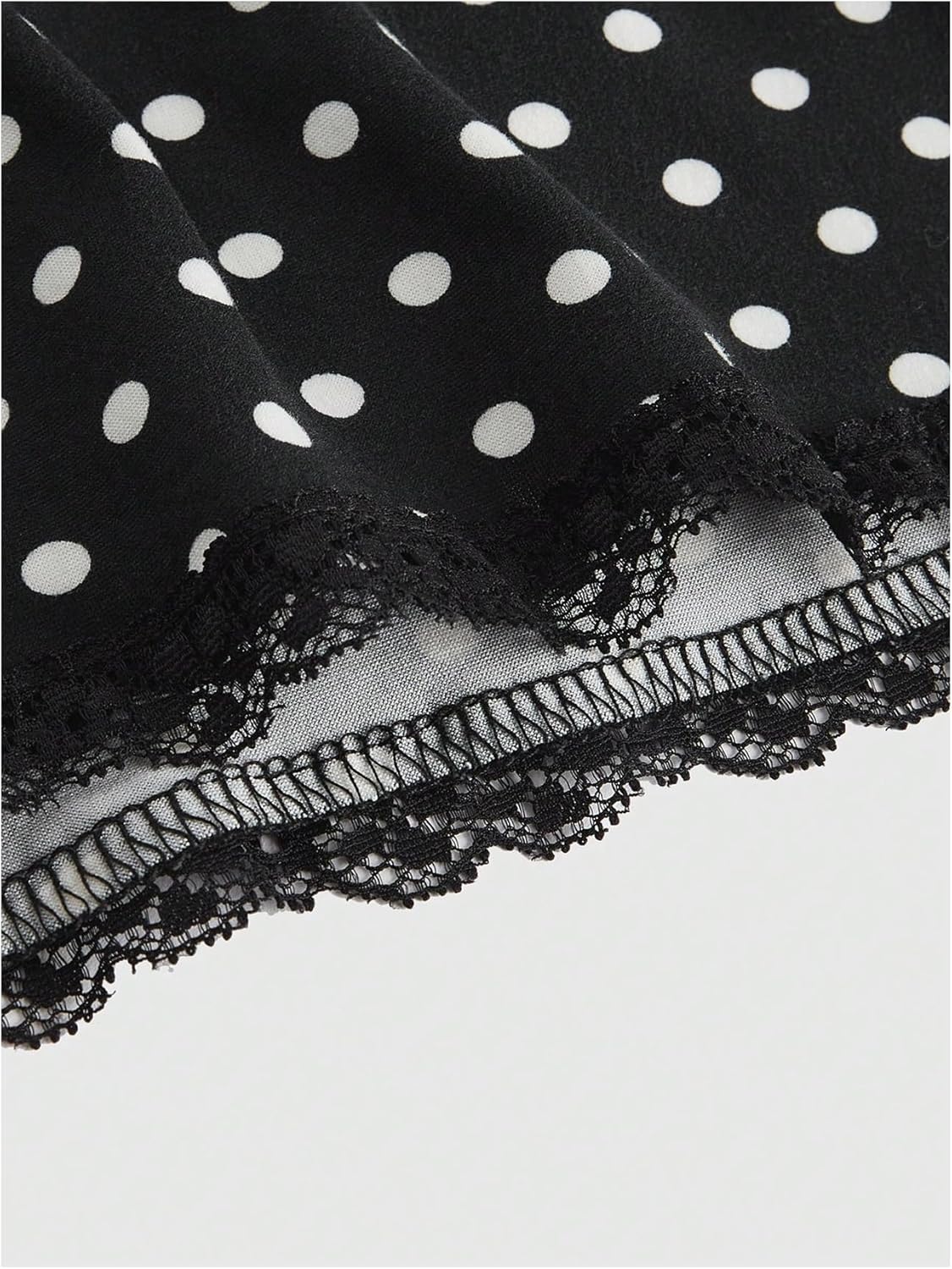 SOLY HUX Women's Polka Dots Shirts Y2k Fairy Grunge Lace Patchwork Babydoll Crop Tee Tops Aesthetic Clothes - Image 4