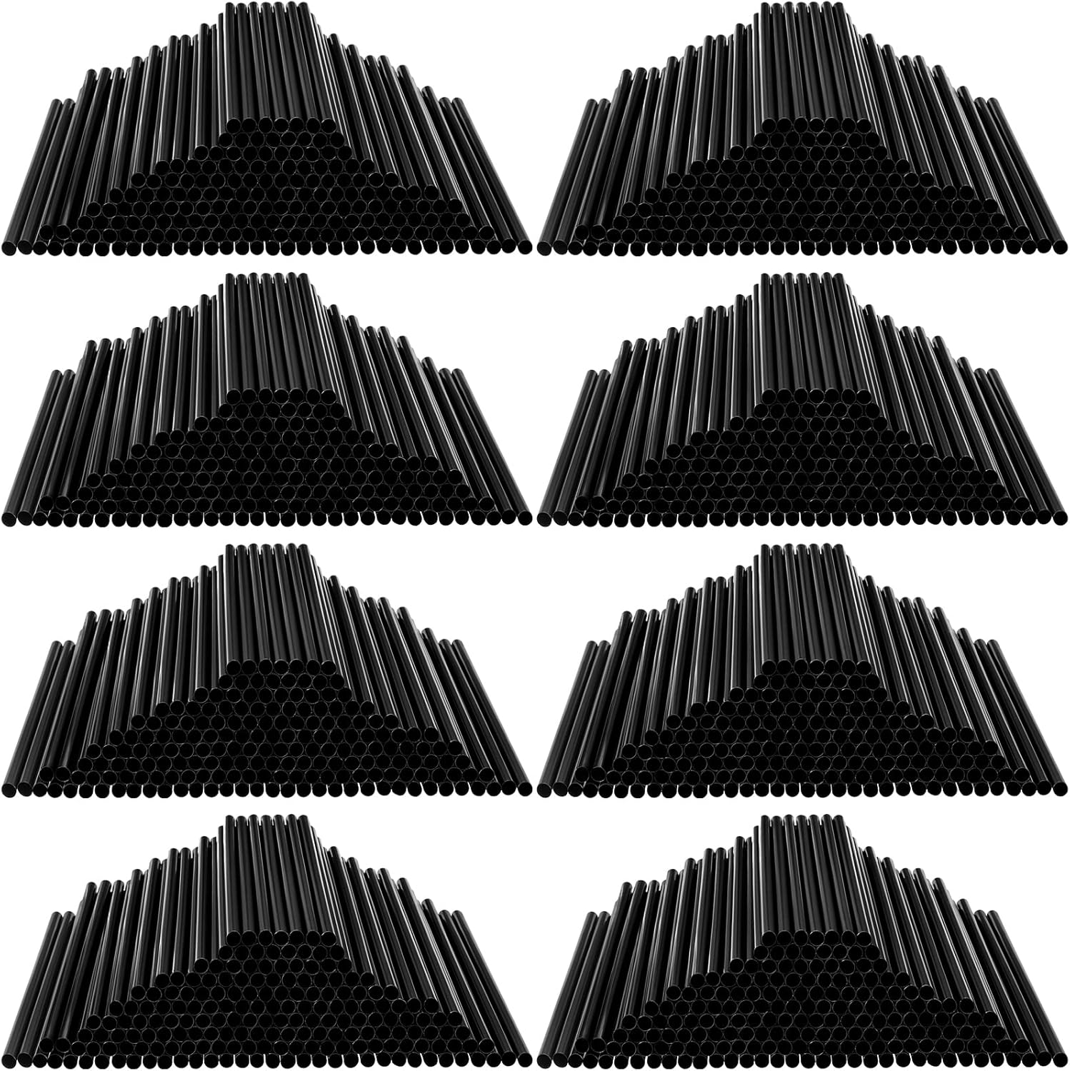 2000 Pcs Disposable Drinking Straws Long Plastic Straws 8.25" Long and 0.25'' Diameter for Cocktail Drink Cups Juice (Black)