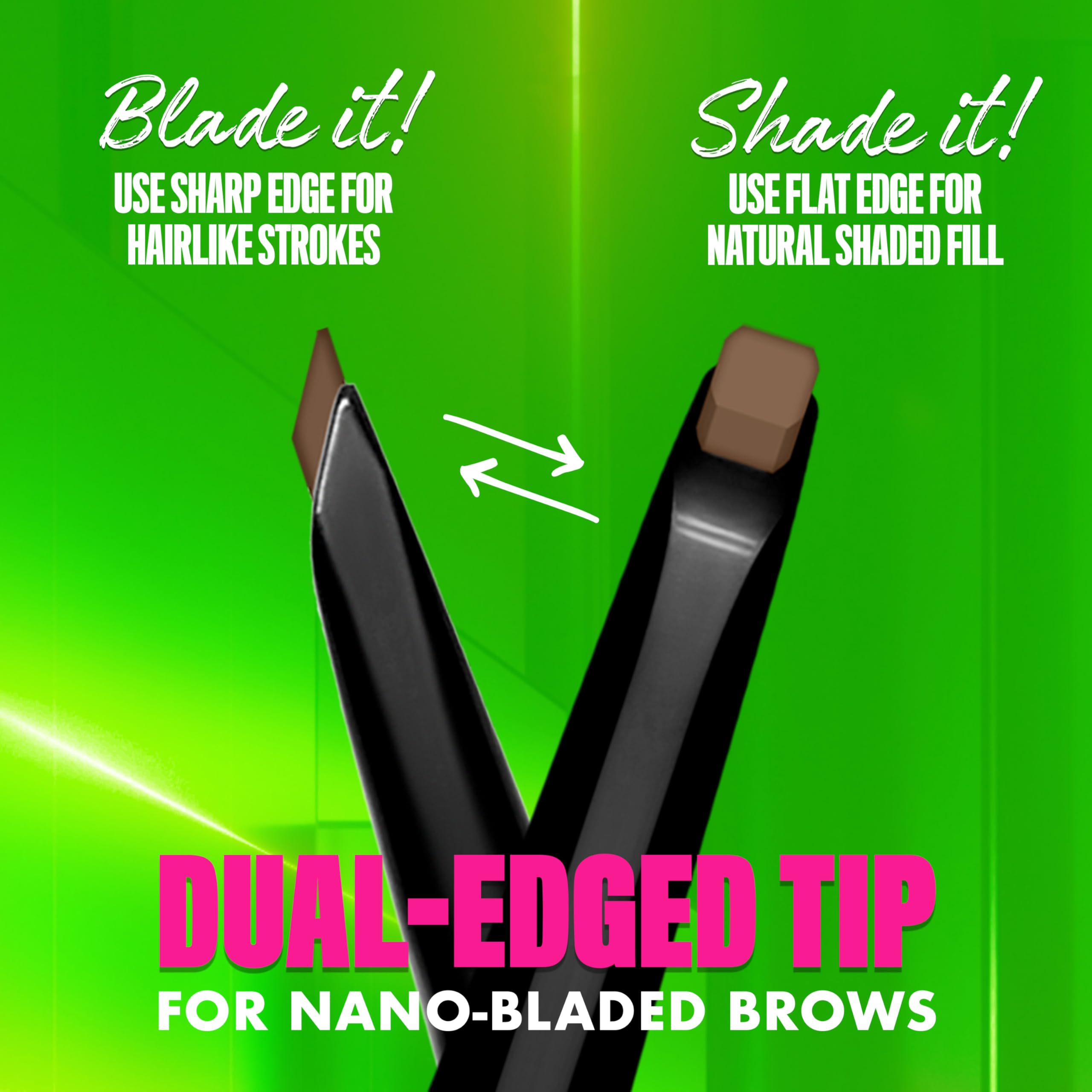 NYX Professional Makeup Blade & Shade, Nano Brow Mechanical Pencil, Up to 16HR wear, Smooth-glide pigment - Image 4
