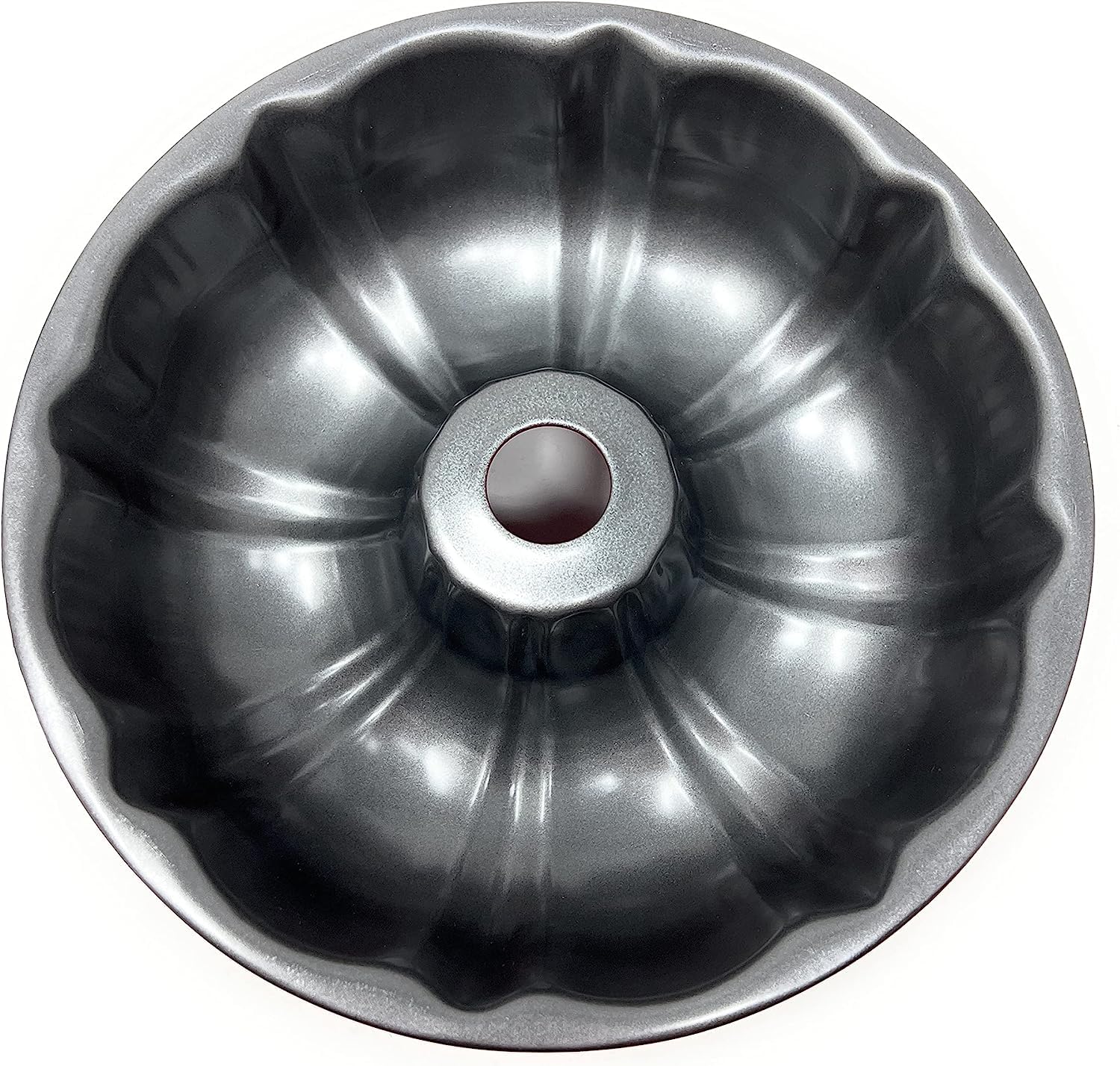 MGE - Moule à Pâtisserie Savarin - Moule à Pâtisserie avec Tube - Moule à Anneaux - Moule à Gâteau - Noir - 25,5 cm