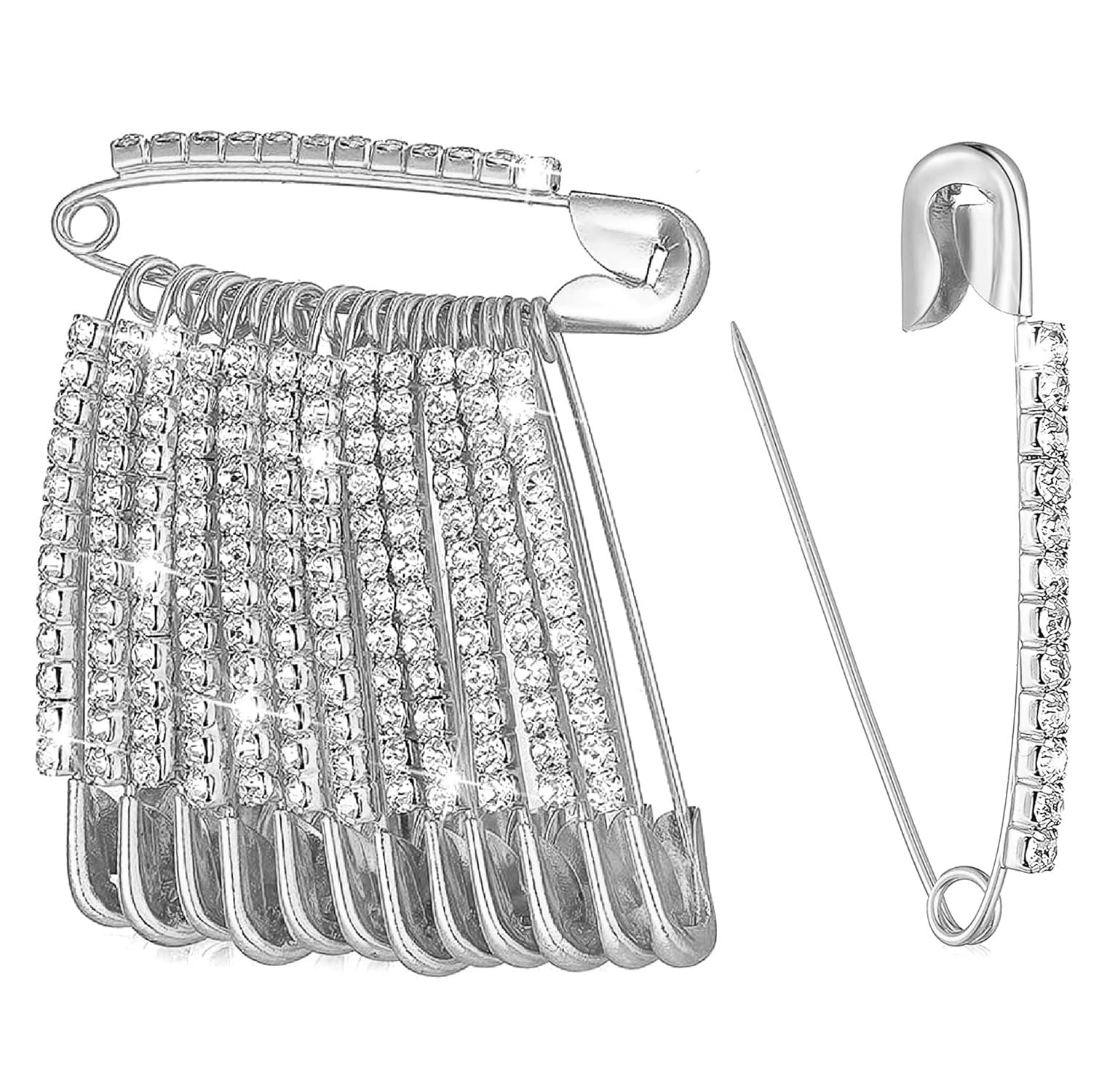 VAMA Silver Safety Saree Pin for Dupatta Chunri kurti scrafs Sarees Pleats Attaching Hijab brooch & Stone Sadi Sari Pins for Women Girls (B09P55TP11) Amazon Price History, Amazon Price Tracker