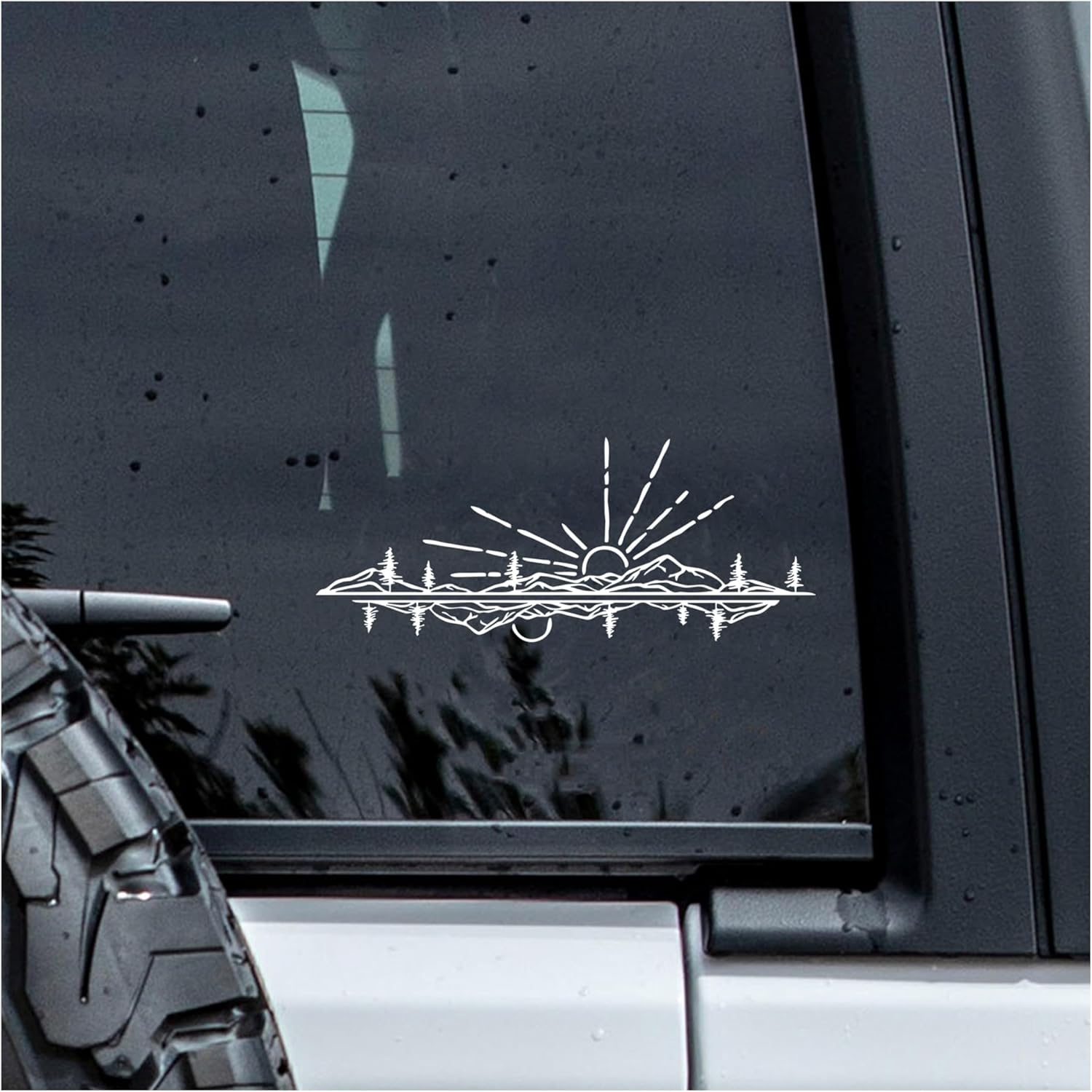 Adventure Mountain Forest Decal, Outdoor Car Window Decals, 6 Inches UV DTF Tranfer Car Stickers, Weatherproof Car Truck Window Bumper Sticker, Aesthetic Car Stickers and Decals for Hiking Lover