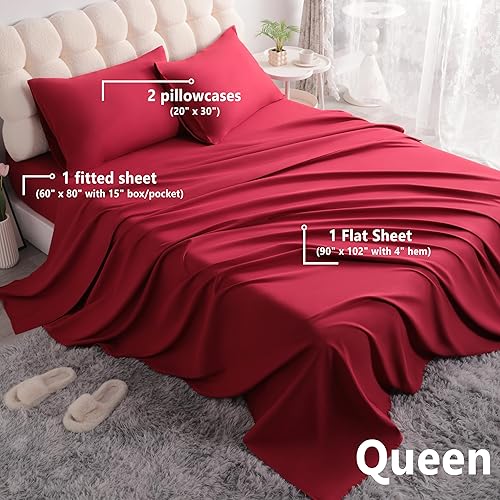 Vista 187 de NTBAY Juego de sábanas de 3 piezas, 100% microfibra tamaño individual, 1800 hilos, súper suave y acogedor, resistente a las arrugas, a la Aqua