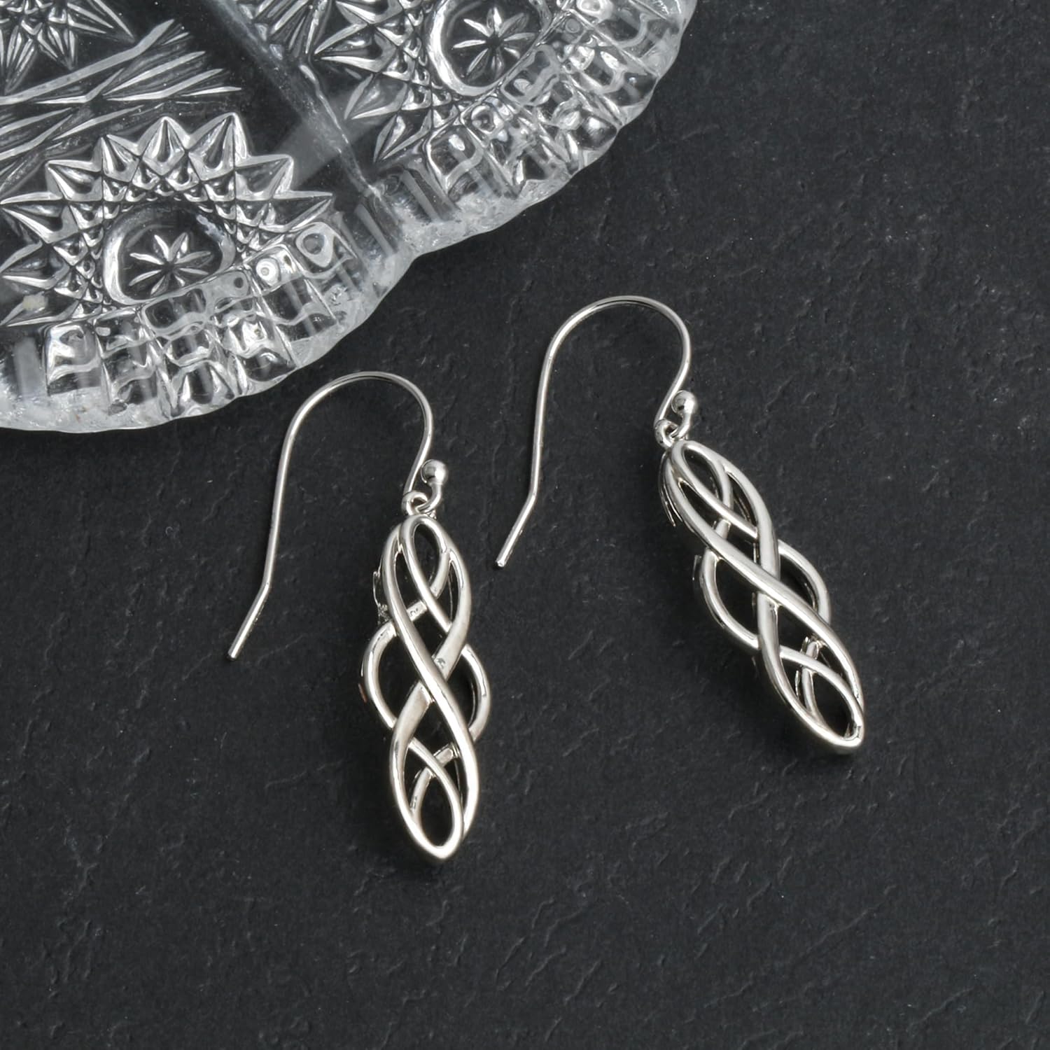 925 Sterling Silver Celtic Knot Dangle Earrings Good Luck Irish Celtic Knot Vintage Dangling Earrings for Women - Image 6