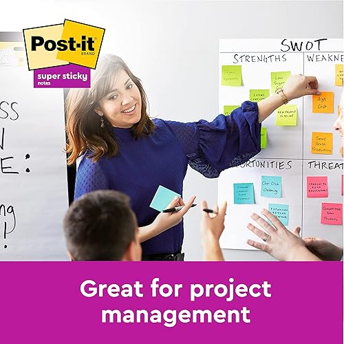 Miniatura 7 de Post-it Super Sticky Notes Oasis Color Collection, paquete de 5 blocs, 90 hojas por bloc, 2.992 in x 5.000 in, azul, verde, notas extra adhesivas