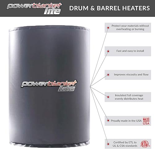 Miniatura 3 de Powerblanket PBL55F Full Coverage Drum Heating Blanket, 55 gal/208 L