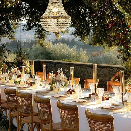 Miniatura 2 de Portavelas dorados de huracán, juego de 3 portavelas cónicos de cristal, soportes de metal para velas a granel con cubierta de vidrio para mesas de