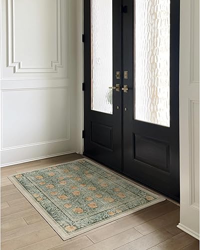 Vista 271 de RUGGABLE x Morris & Co Tapete prémium de pasillo lavable, para pasillo, cocina, entrada, sala de estar, dormitorio u oficina, con base Madreselva