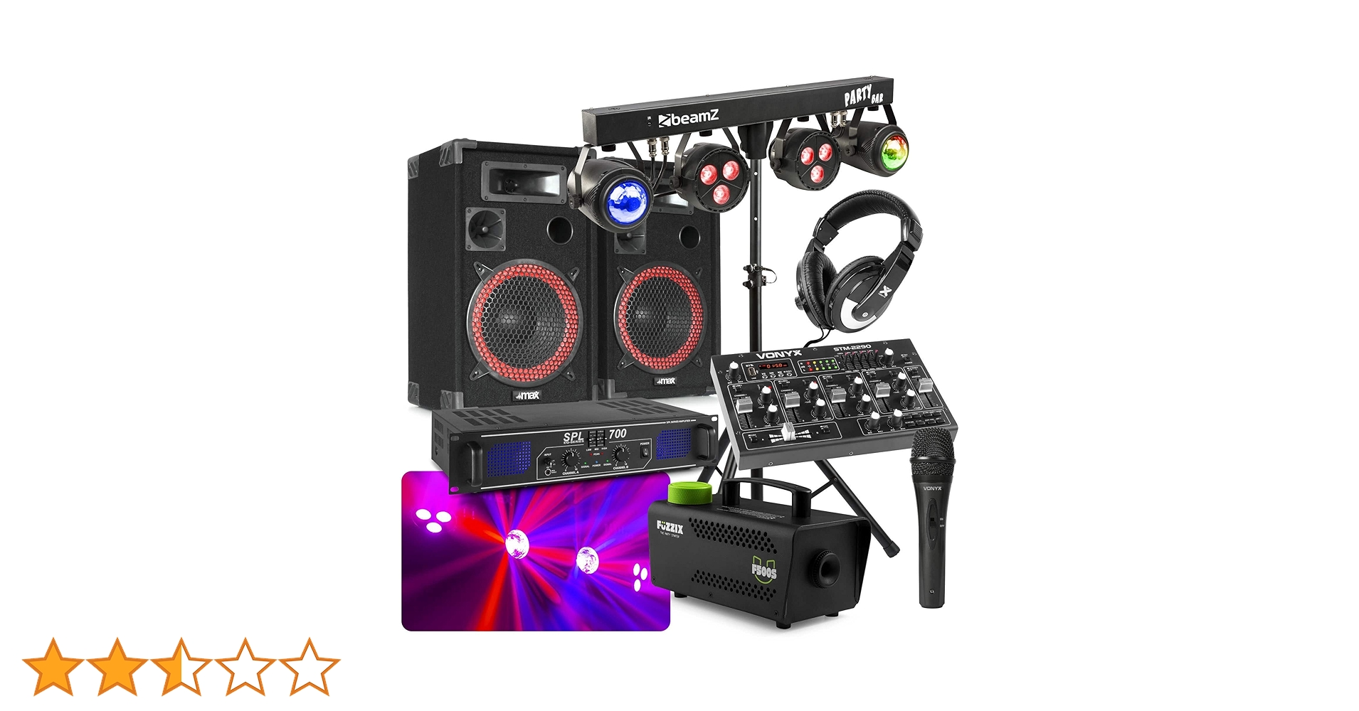 MAX DJ Set Complete - 700 W Speaker Music System, HiFi