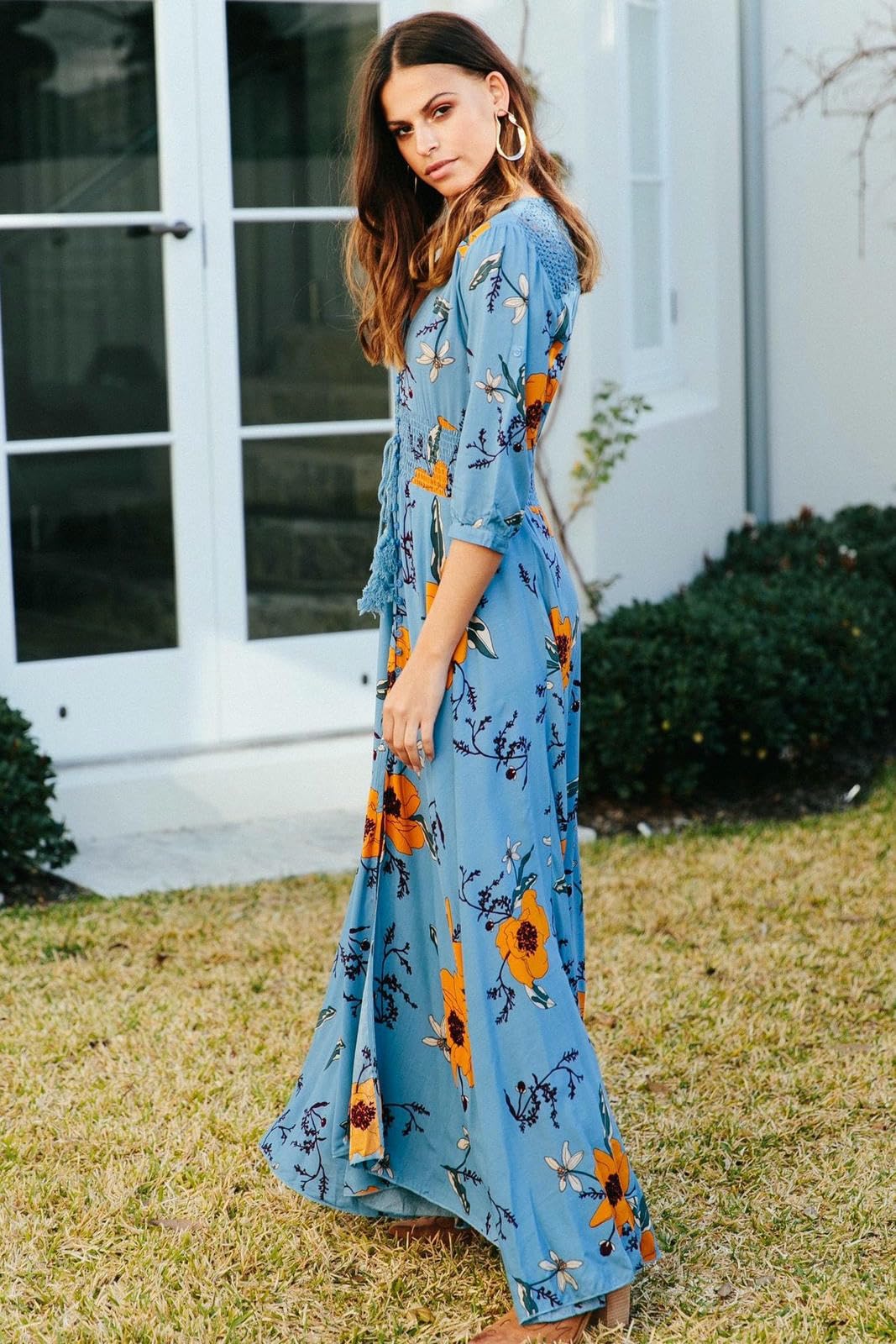 Robe Femmes Hobe Polyester Fashion À Manches Longues Sexy Dames Imprimées Party Robe-Vert-m