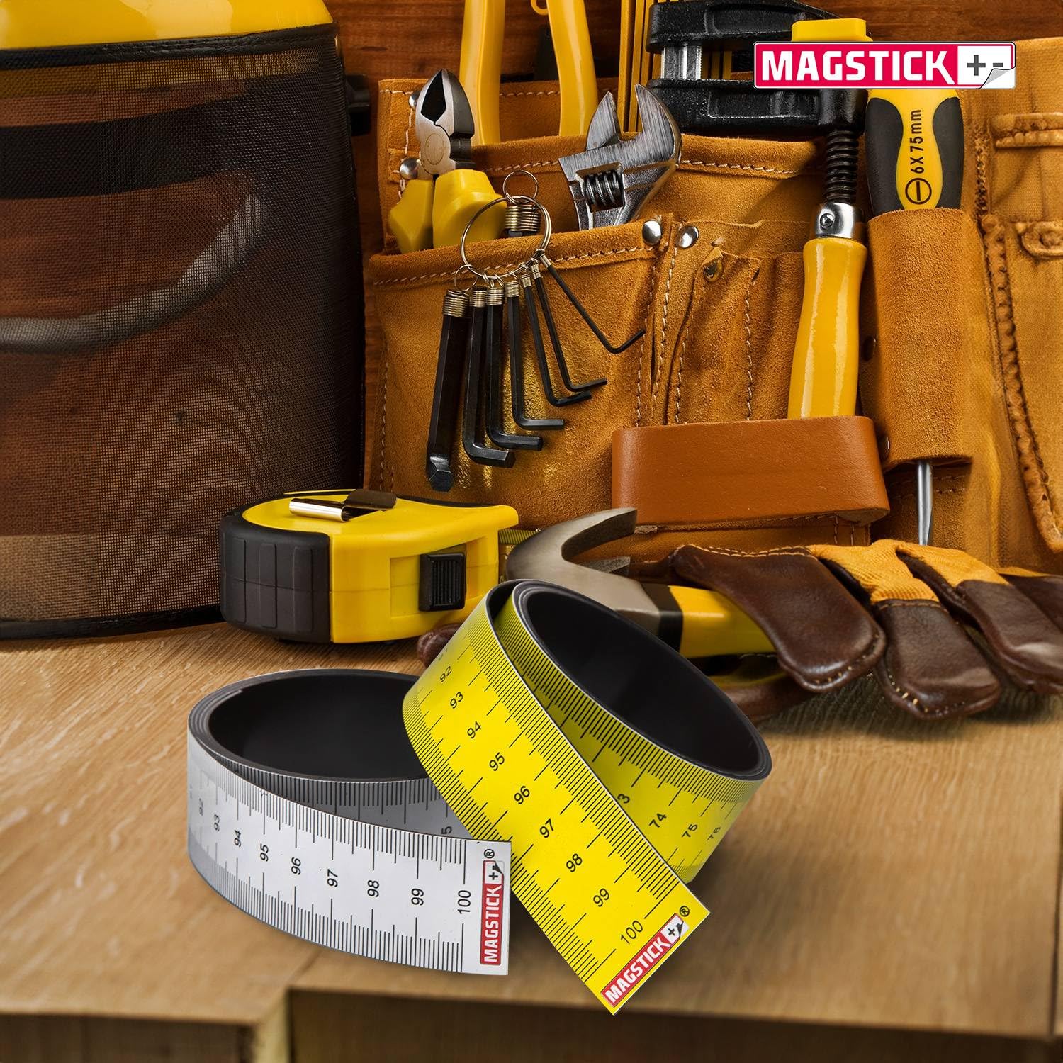 Magnetic Tape Measure 1M I Flexible Magnetic Tape I Ruler Magnetic Marking Tape Tool Bendable Tape Measure 100cm I Mag203