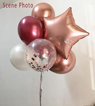Happy Birthday Balloons for Women - Birthday Decorations Kit Rose Gold Burgundy Foil Balloon Letter Banner Party Decor Supplies