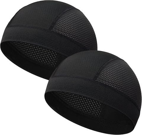 ROYBENS 2Pcs Cooling Skull Caps for Men Women, Breathable Mesh Helmet Liner