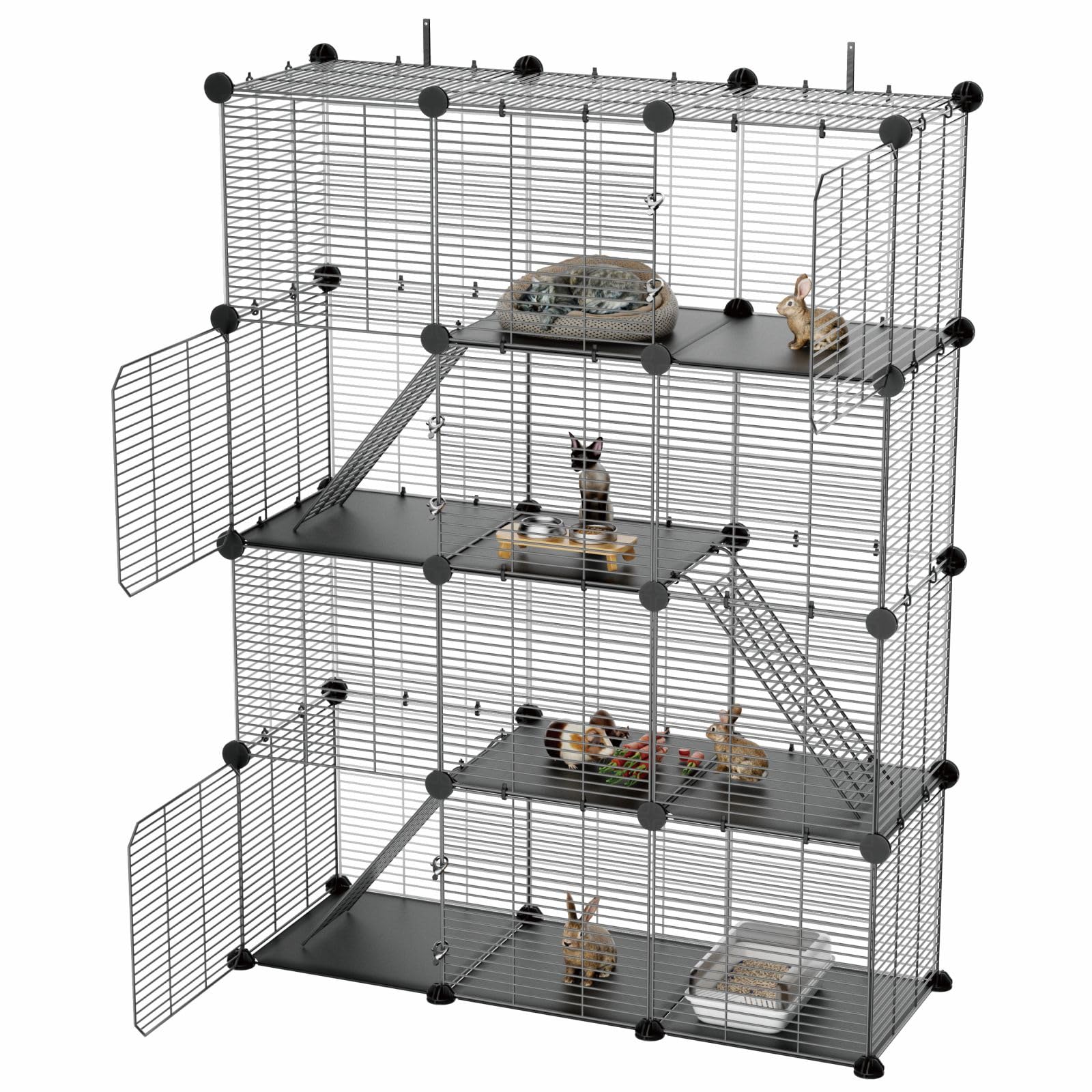 STILLCOVE 4-Tier Cat Cage - Indoor Pet Enclosure -8 STILLCOVE 4-Tier Cat Cage - Indoor Pet Enclosure -8