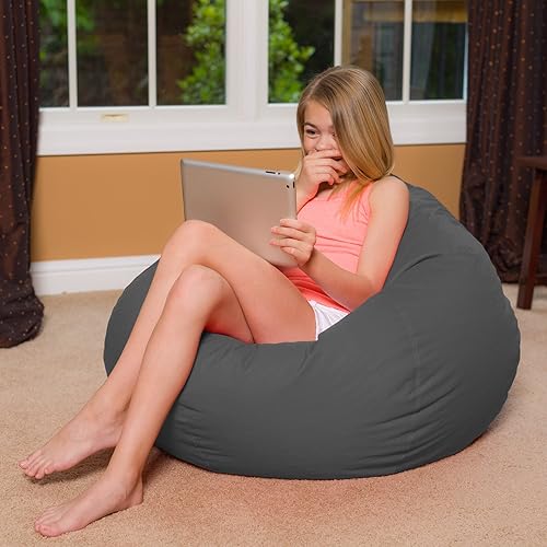 Miniatura 140 de Posh Creations - Sillón puff para niños, adolescentes y adultos, incluye funda extraíble y lavable a máquina, grande de 38 pulgadas, piel de conejo