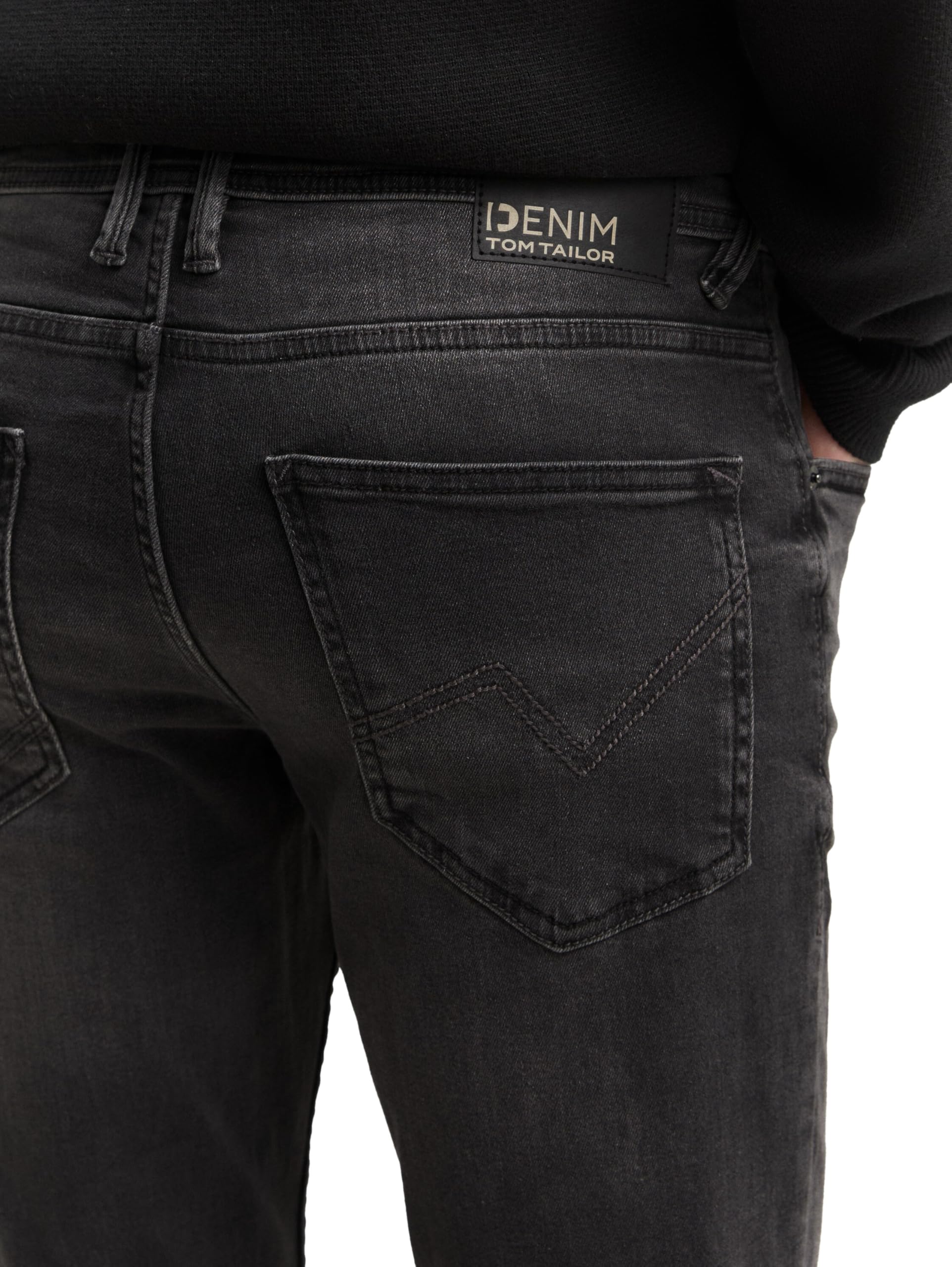 TOM TAILOR Denim Herren Culver Skinny Jeans 10250 - Used Dark Stone Black Denim 34W / – Bild 3