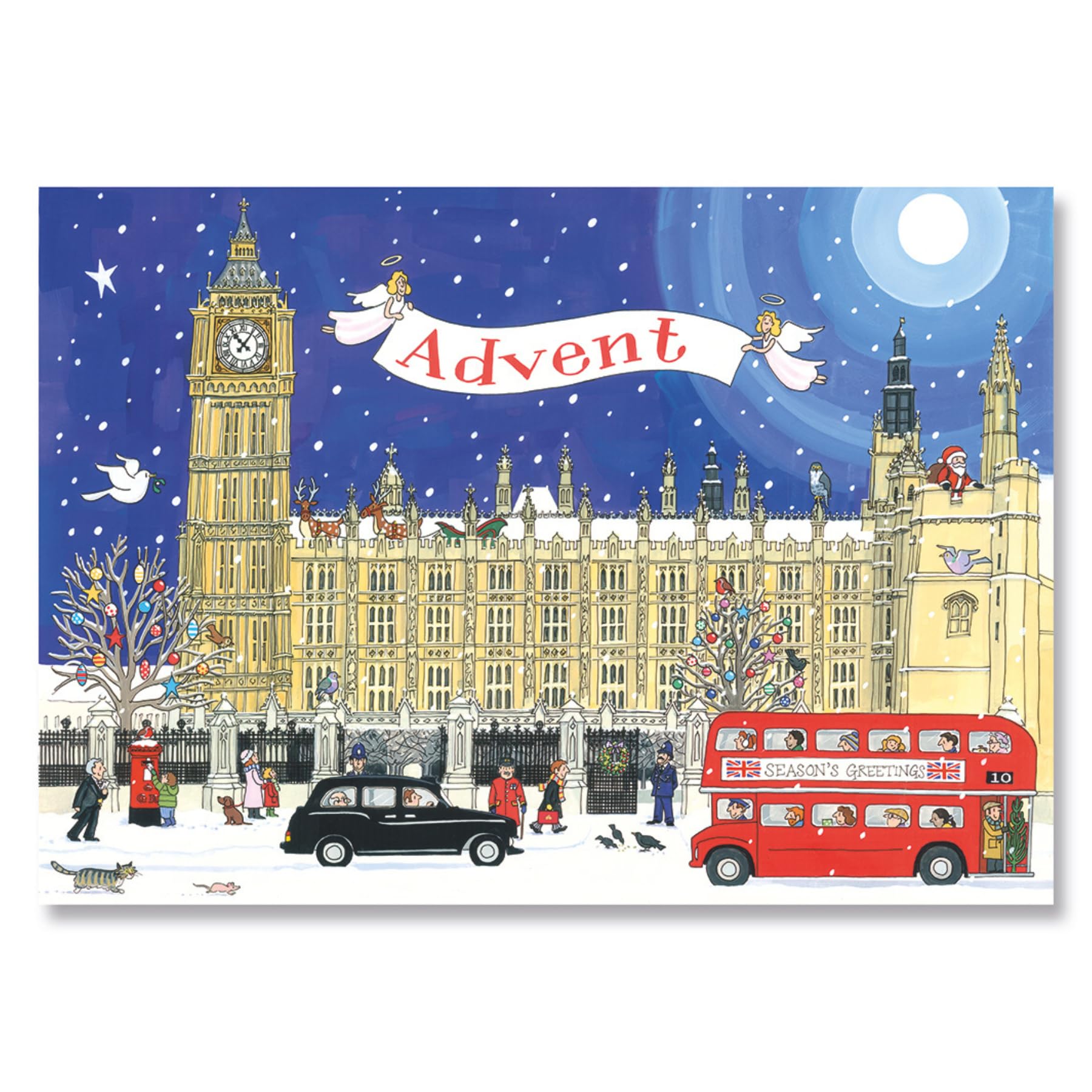 Alison Gardiner Palace Of Westminster Traditional Advent Calendar - Design - Paper Christmas Countdown Calendar - Large A3 29.7X42cm