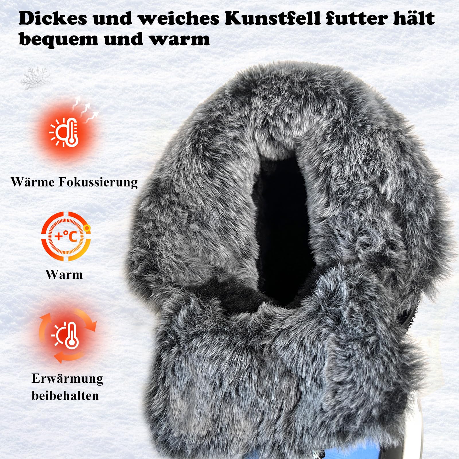 Scarpe da trekking per bambini, invernali, per bambini, calde, da trekking, antiscivolo, medie