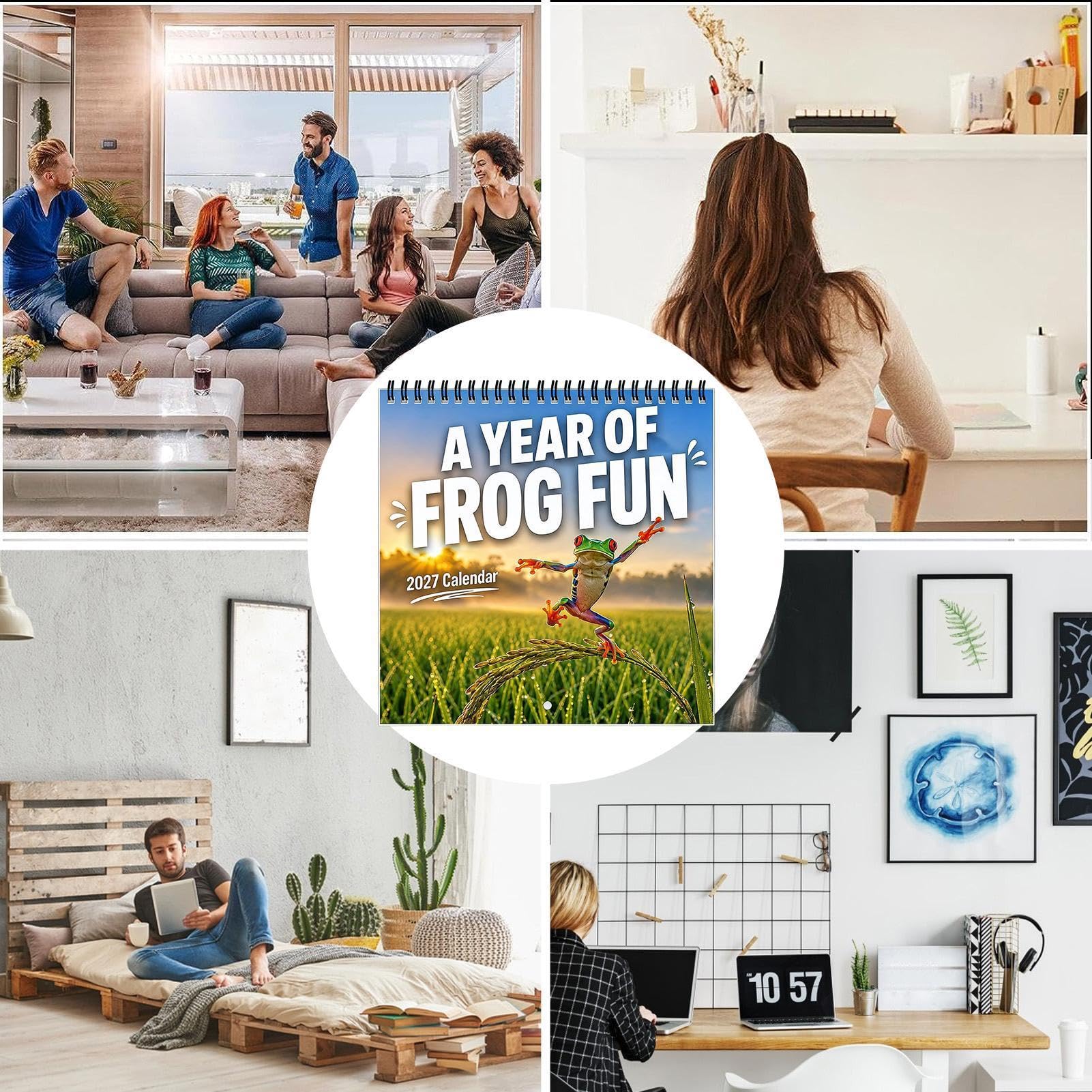Calendrier grenouille 2027 à spirales avec motif grenouille