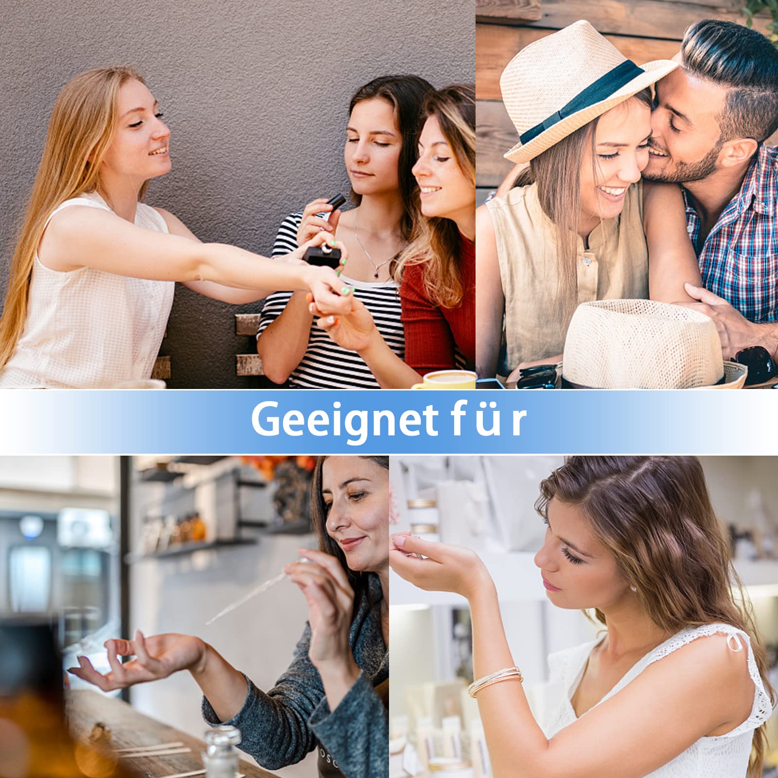 ZEOABSY 4x30ml Mattglas Sprühflaschen Set Mit Trichter - Perfekt Für Parfüm & Kosmetik