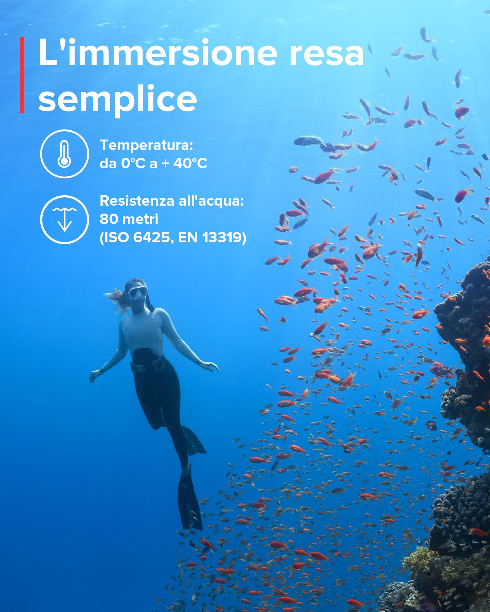 SUUNTO Dive Zoop Novo Orologio Subacqueo Digitale con Ampio Display Retroilluminato, Impermeabile 80 M, Computer Subacquei con Funzioni di Allarme, Meteo, 1,5 Anni di Durata in modalità Scuba