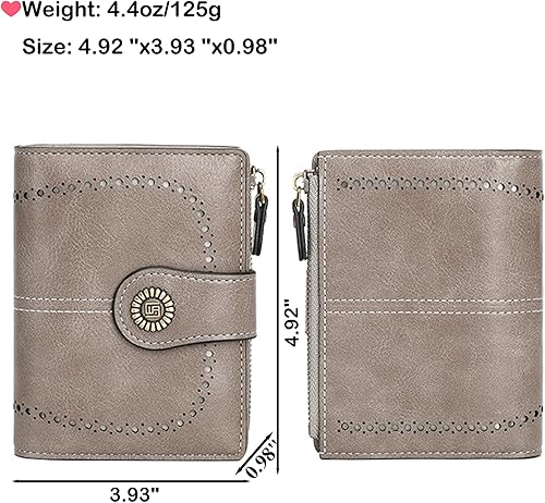 Miniatura 4 de Billetera pequeña personalizada, con nombre grabado, de piel auténtica, con bloqueo RFID, soporte plegable para tarjetas de crédito con bolsillo