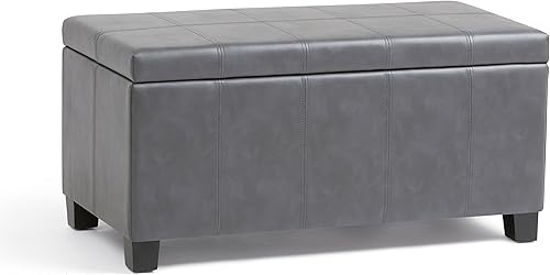 Miniatura 16 de Otomana rectangular de almacenamiento de la marca Simpli Home, colección Dover Tanners Marrón,Marrón chocolate,Cloud gris,Azul denim,Negro