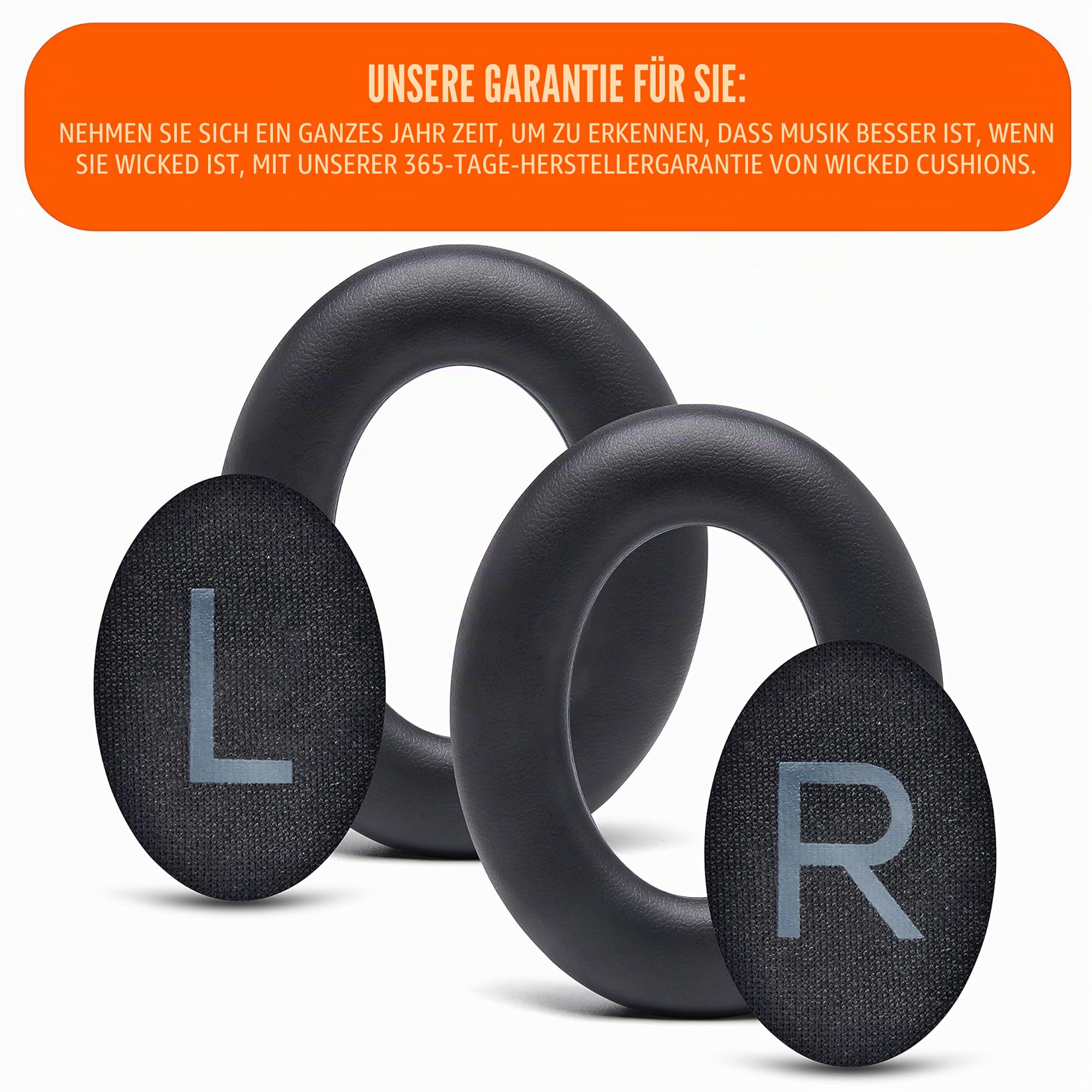 WC Wicked Cushions Verbesserte Ersatz-Ohrpolster für Bose 700 Noise Cancelling-Kopfhörer (NC700) – weicheres PU-Leder, luxuriöser Memory-Schaum, zusätzliche Dicke, extra langlebig | Schwarz