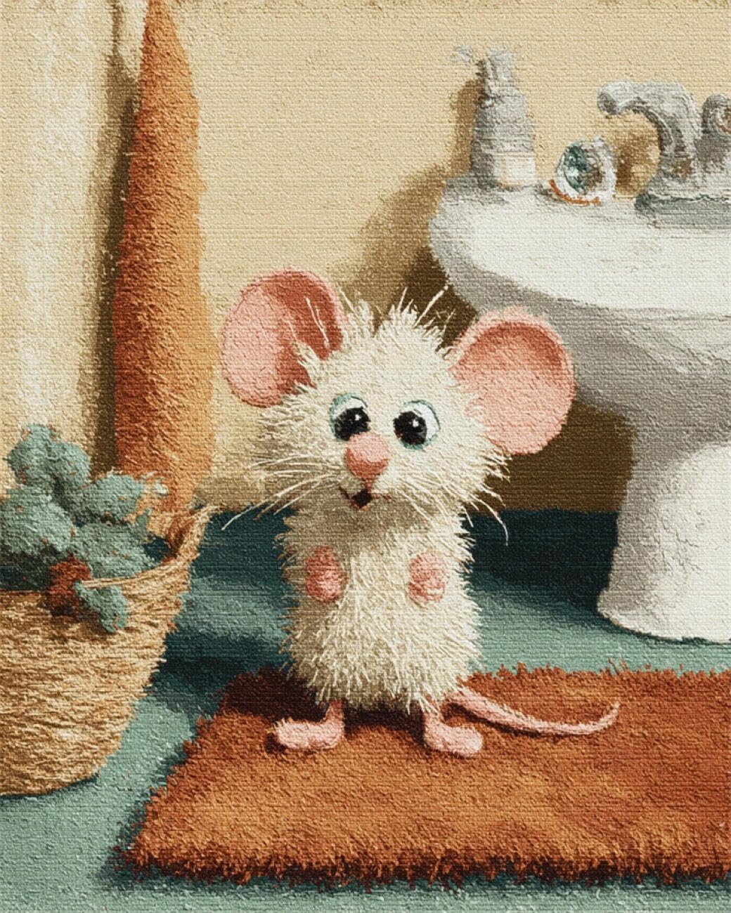 Henypt DIY Latch Hook Rug Kit Cartoon Mouse 80x160cm
