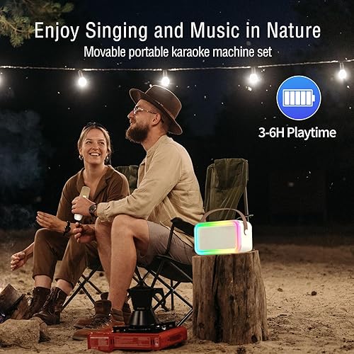 Miniatura 4 de Mini máquina de karaoke, juguetes divertidos, regalos de cumpleaños de Navidad para niños de 4 a 12 años, niñas, niños, adultos, micrófono de