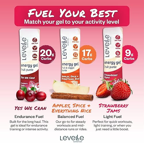 Miniatura 4 de Levelle Nutrition Energy Gel Variety Sampler  Combustible de alimentos reales para atletas de resistencia  Vegano, sin aditivos artificiales