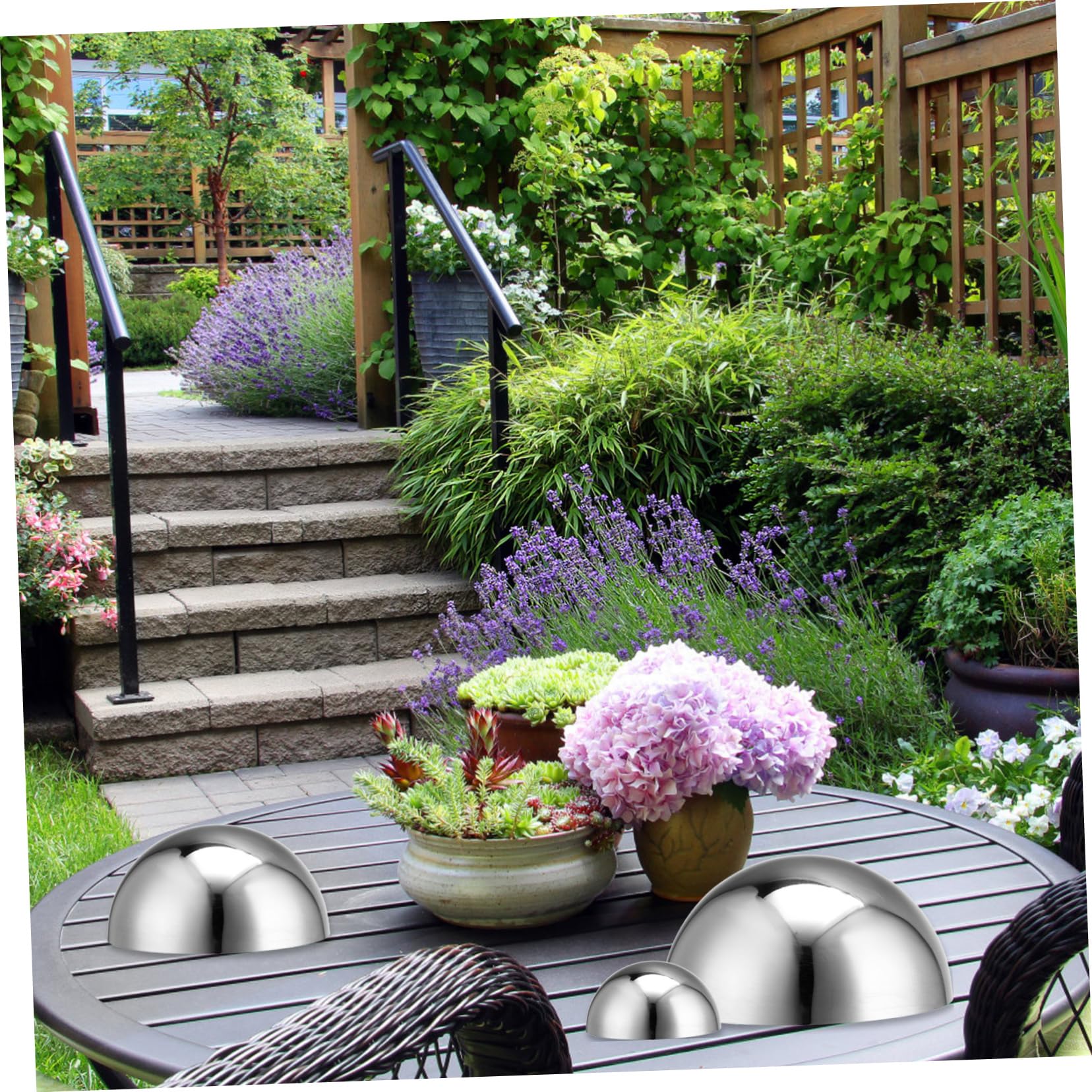Bola De Acero Inoxidable Semi Flotante Reflector De Jardín Decoración Brillante para Exterior e Interior 10 Unidades